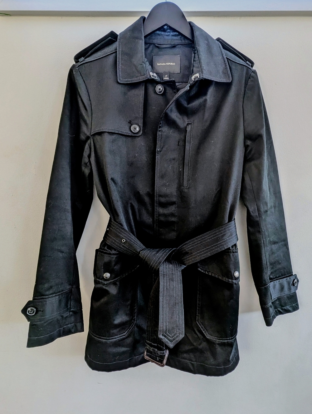 Black Trench Coat Banana Republic Men's Black Belted Trench Coat